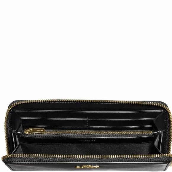 Coach Logo Slim Accordian Zip Leather Wallet - Picture 11 of 12